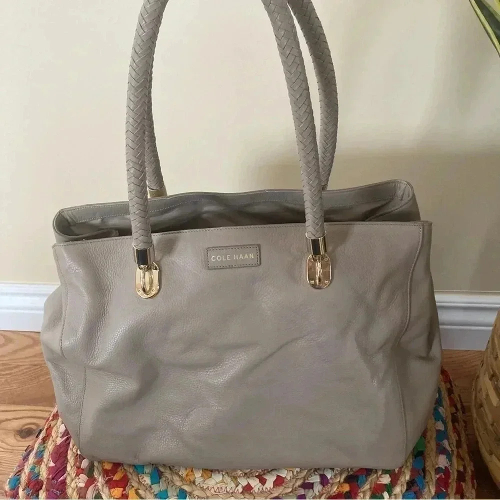 Cole Haan light grey leather  bag